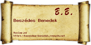 Beszédes Benedek névjegykártya